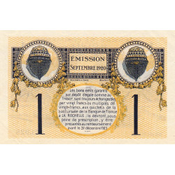 La Rochelle - Pirot 66-9 - 1 franc - Série E - 09/1920 - Etat : SUP+