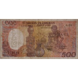 Cameroun - Pick 24a_4 - 500 francs - Série O.03 - 01/01/1988 - Etat : TB+