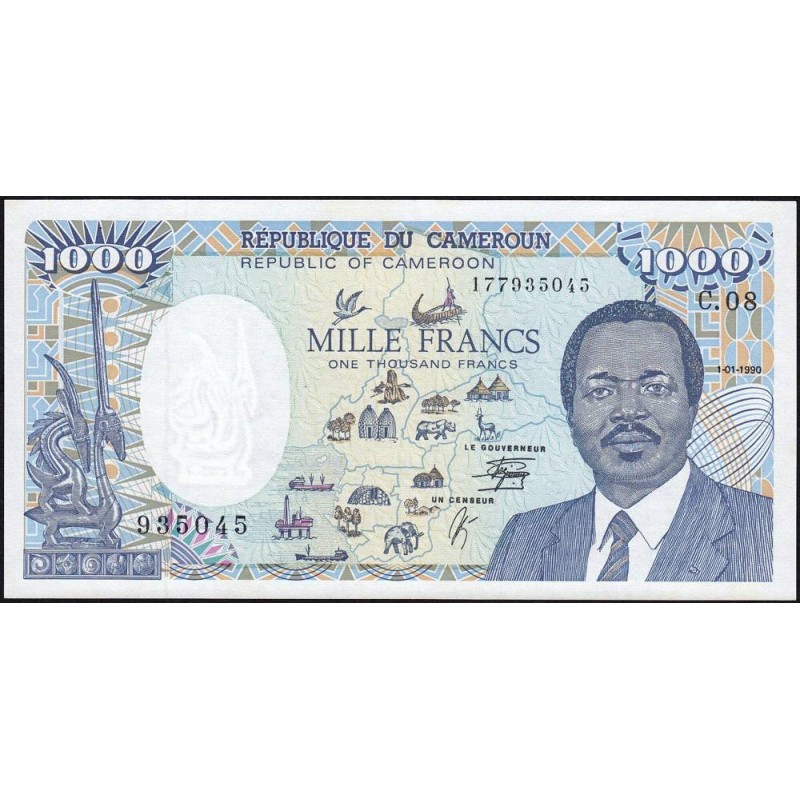 Cameroun - Pick 26b - 1'000 francs - Série C.08 - 01/01/1990 - Etat : NEUF