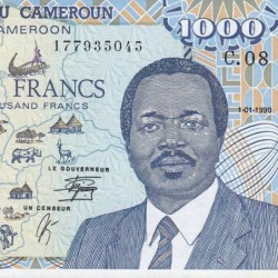 Cameroun - Pick 26b - 1'000 francs - Série C.08 - 01/01/1990 - Etat : NEUF