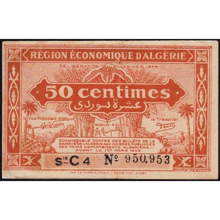 Algérie - Pick 97a - 50 centimes - Série C4 - 31/01/1944 - Etat : SUP