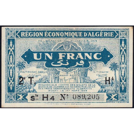 Algérie - Pick 101 - 1 franc - Série H4 - 31/01/1944 - Etat : pr.NEUF