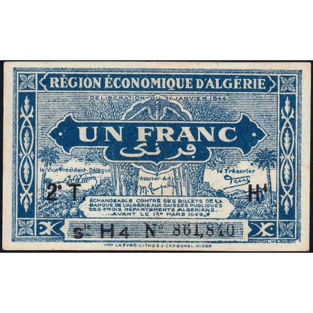 Algérie - Pick 101 - 1 franc - Série H4 - 31/01/1944 - Etat : pr.NEUF