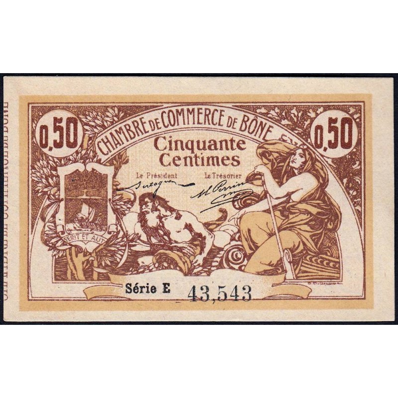 Algérie - Bône 138-1 - 50 centimes - Série E (inédit) - 18/05/1915 - Etat : NEUF