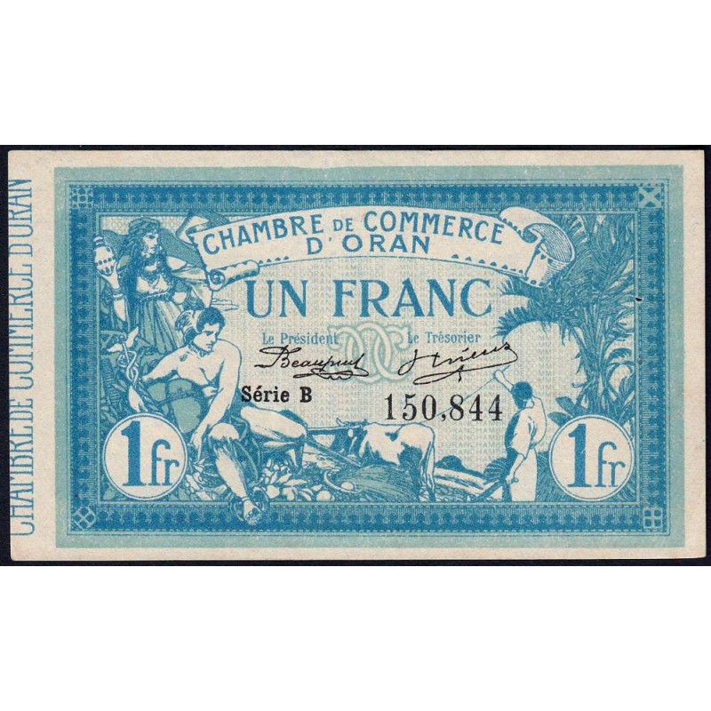 Algérie - Oran 141-2 - 1 franc - Série B - 12/05/1915 - Etat : SUP