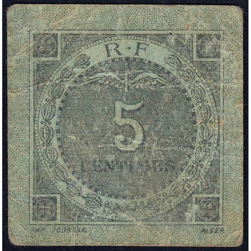 Algérie - Bougie-Sétif 139-9a - 5 centimes - 1916 - Etat : TB-