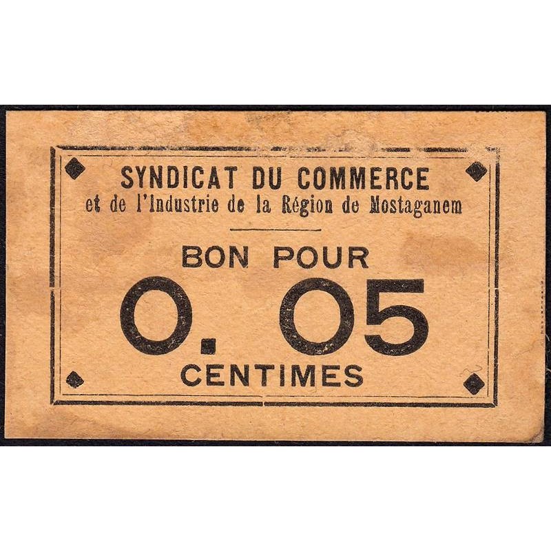 Algérie - Mostaganem 1 - 0,05 franc - 1916 - Etat : TTB