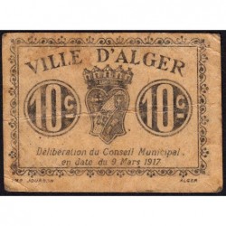 Algérie - Alger 7a - 10 centimes - 09/03/1917 - Etat : TB