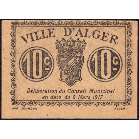 Algérie - Alger 7a - 10 centimes - 09/03/1917 - Etat : pr.NEUF