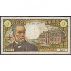 F 61-02 - 07/07/1966 - 5 francs - Pasteur - Série J.16 - Etat : TB