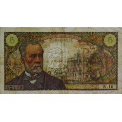 F 61-02 - 07/07/1966 - 5 francs - Pasteur - Série W.16 - Remplacement - Etat : TTB-