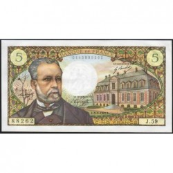 F 61-05 - 05/05/1967 - 5 francs - Pasteur - Série J.59 - Etat : SPL