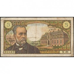 F 61-09 - 06/02/1969 - 5 francs - Pasteur - Série W.86 - Remplacement - Etat : TB