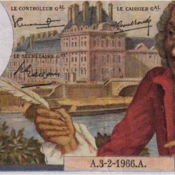 F 62-20 - 03/02/1966 - 10 francs - Voltaire - Série B.128 - Etat : TB+