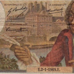 F 62-36 - 02/01/1969 - 10 francs - Voltaire - Série Y.454 - Etat : B+