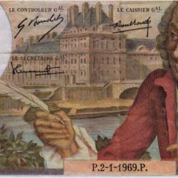 F 62-36 - 02/01/1969 - 10 francs - Voltaire - Série X.464 - Etat : TB+