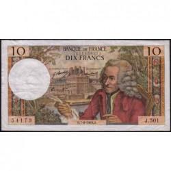 F 62-39 - 07/08/1969 - 10 francs - Voltaire - Série J.501 - Etat : TB+