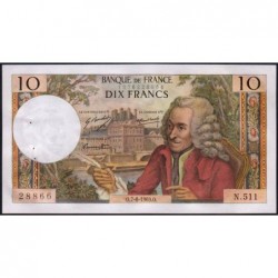 F 62-39 - 07/08/1969 - 10 francs - Voltaire - Série N.511 - Etat : SPL