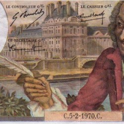 F 62-42 - 05/02/1970 - 10 francs - Voltaire - Série Z.548 - Etat : TB+