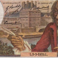F 62-43 - 05/03/1970 - 10 francs - Voltaire - Série X.572 - Etat : TB+