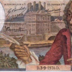 F 62-46 - 03/09/1970 - 10 francs - Voltaire - Série X.613 - Etat : TB