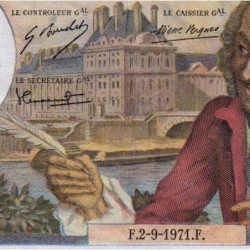 F 62-51 - 02/09/1971 - 10 francs - Voltaire - Série Q.695 - Etat : TTB+