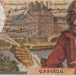 F 62-54 - 03/02/1972 - 10 francs - Voltaire - Série M.753 - Etat : TB-