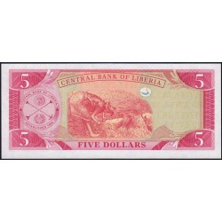 Libéria - Pick 26a - 5 dollars - Série AJ - 2003 - Etat : NEUF
