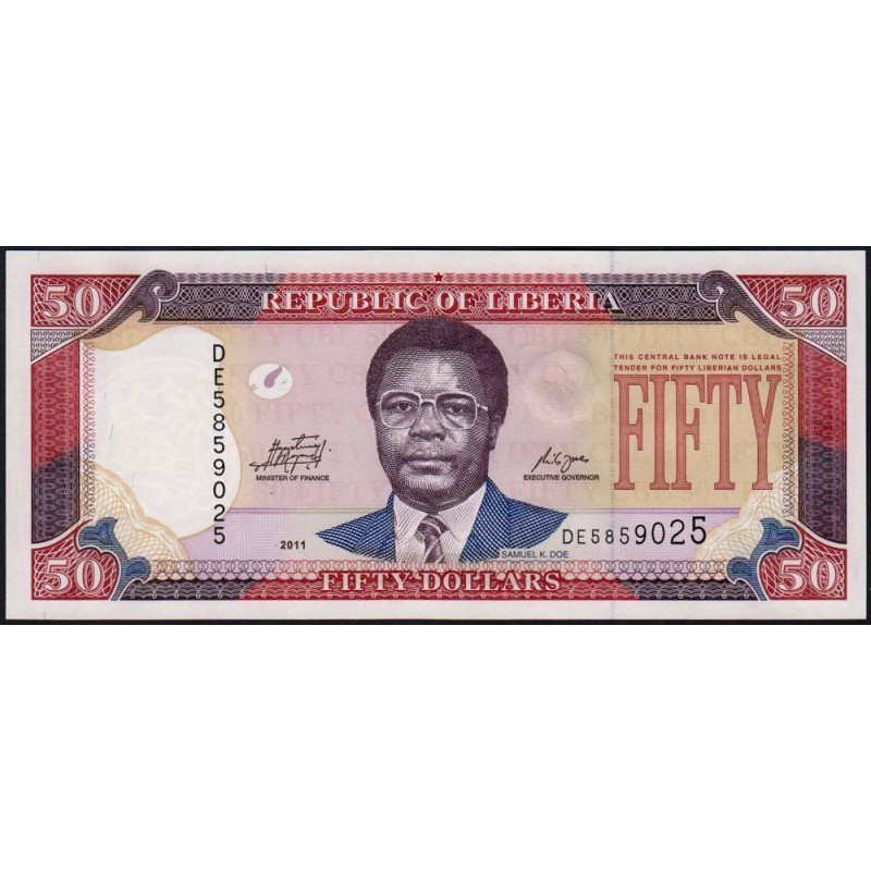 Libéria - Pick 29g - 50 dollars - Série DE - 2011 - Etat : NEUF