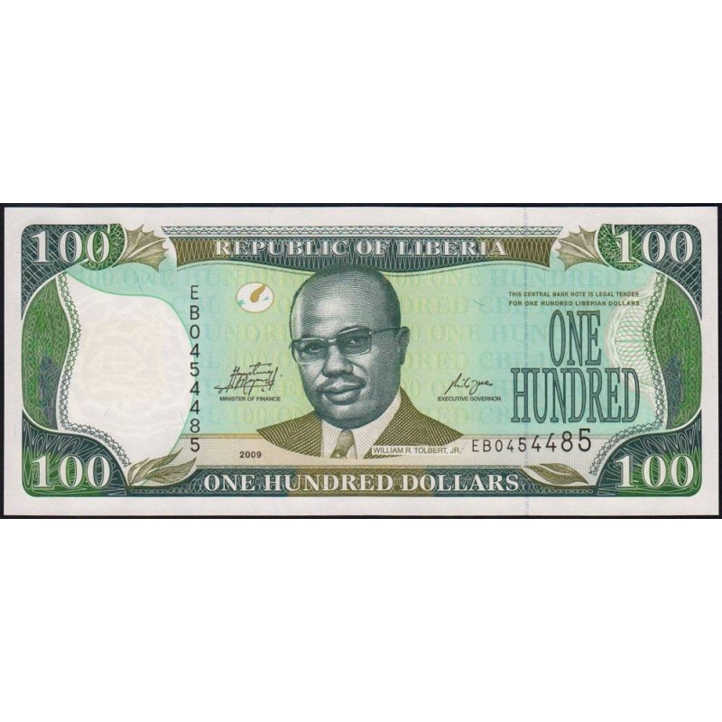 Libéria - Pick 30e - 100 dollars - Série EB - 2009 - Etat : NEUF