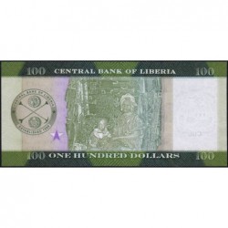 Libéria - Pick 35a - 100 dollars - Série AC - 2016 - Etat : NEUF