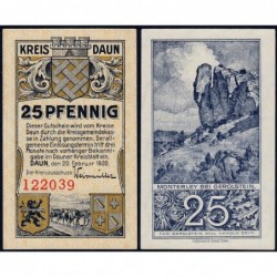 Allemagne - Notgeld - Daun - 25 pfennig - 20/02/1920 - Etat : NEUF