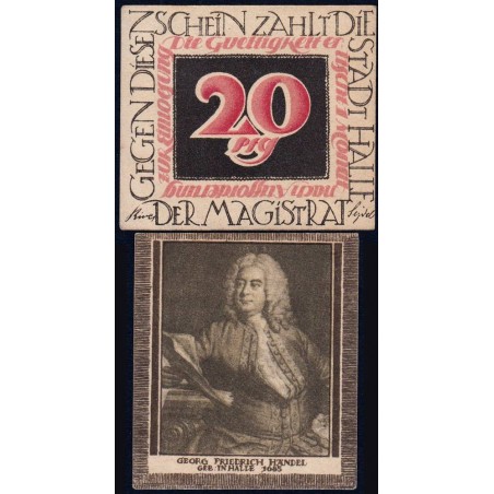 Allemagne - Notgeld - Halle-an-der-Saale - 20 pfennig - Type 2 - 1921 - Etat : NEUF