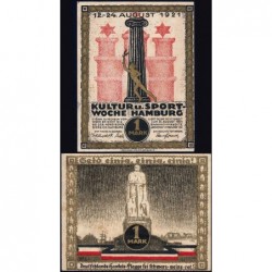 Allemagne - Notgeld - Hamburg - 1 mark - Sans série - 12/08/1921 - Etat : SPL