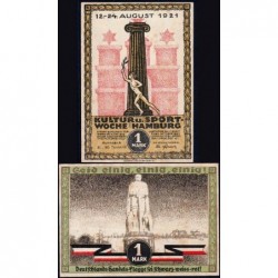 Allemagne - Notgeld - Hamburg - 1 mark - Série A - 12/08/1921 - Etat : SPL