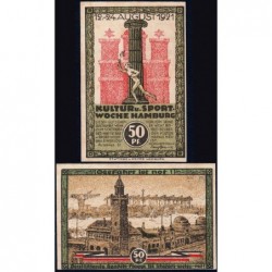Allemagne - Notgeld - Hamburg - 50 pfennig - Série B - 12/08/1921 - Etat : NEUF