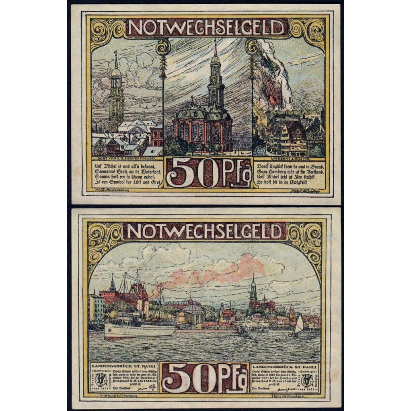 Allemagne - Notgeld - Hamburg - 50 pfennig - 1921 - Etat : NEUF
