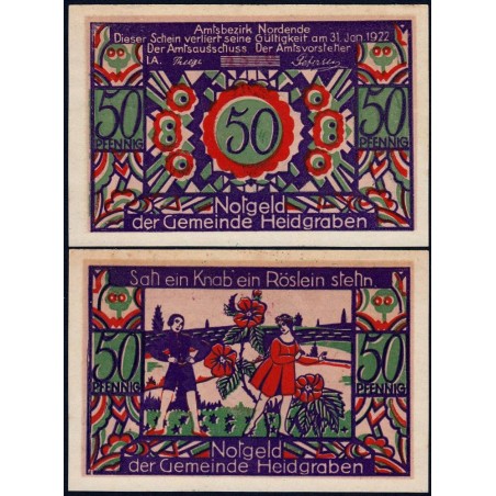 Allemagne - Notgeld - Heidgraben - 50 pfennig - 1921 - Etat : SPL