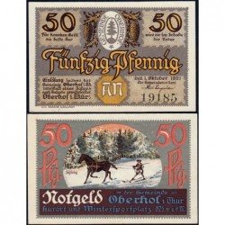 Allemagne - Notgeld - Oberhof - 50 pfennig - 01/10/1921 - Lettres AN - Etat : NEUF