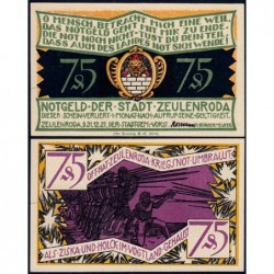 Allemagne - Notgeld - Zeulenroda - 75 pfennig - 01/11/1921 - Etat : NEUF
