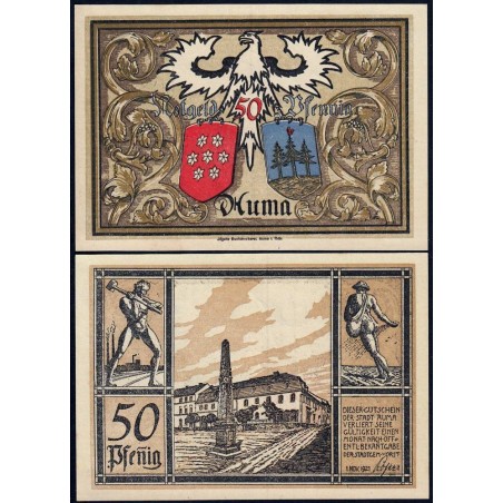 Allemagne - Notgeld - Auma - 50 pfennig - 01/11/1921 - Etat : NEUF