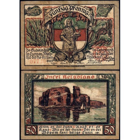 Allemagne - Notgeld - Helgoland - 50 pfennig - Type 1 - 04/1921 - Etat : TB+
