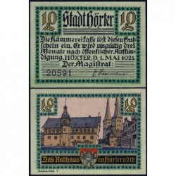 Allemagne - Notgeld - Höxter (Hörter) - 10 pfennig - 01/051921 - Etat : NEUF