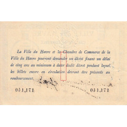 Le Havre - Pirot 68-4 variété - 1 franc - Sans date - Etat : SUP