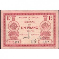 Béthune - Pirot 26-6 - 1 franc - Série 072 - 04/10/1915 - Etat : TB+