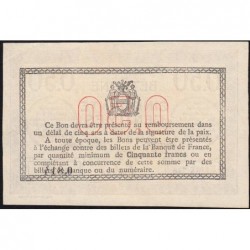 Béthune - Pirot 26-15 - 50 centimes - Série 746 - 17/04/1916 - Etat : SPL+