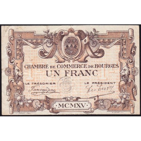 Bourges - Pirot 32-6 - Série C - 1 franc - 1915 - Etat : TTB-