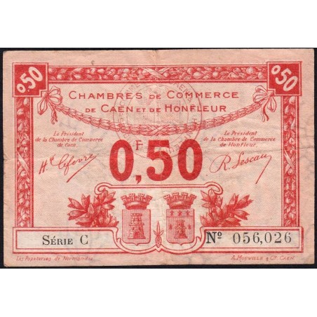Caen & Honfleur - Pirot 34-16 - 50 centimes - Série C - 1920 - Etat : TB+