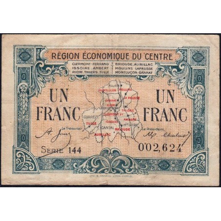 Région économique du Centre - Pirot 40-7 - 1 franc - Série 144 - Sans date - Etat : TB