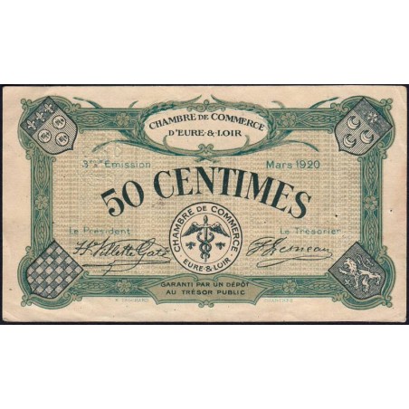 Chartres (Eure-et-Loir) - Pirot 45-9 - 50 centimes - 03/1920 - Etat : TTB